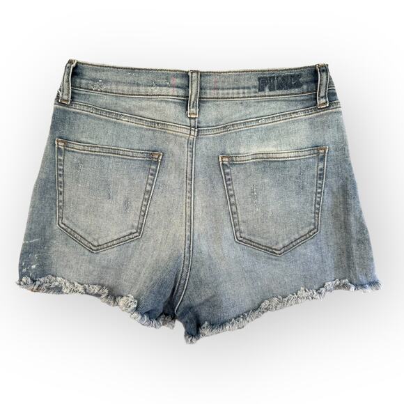 PINK Distressed Ripped Cut-Off High-Waist Ladies Jean Mini Shorts | Sz 10 [104] - Picture 4 of 7